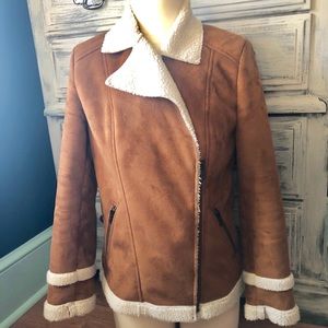 Sherpa/suede jacket